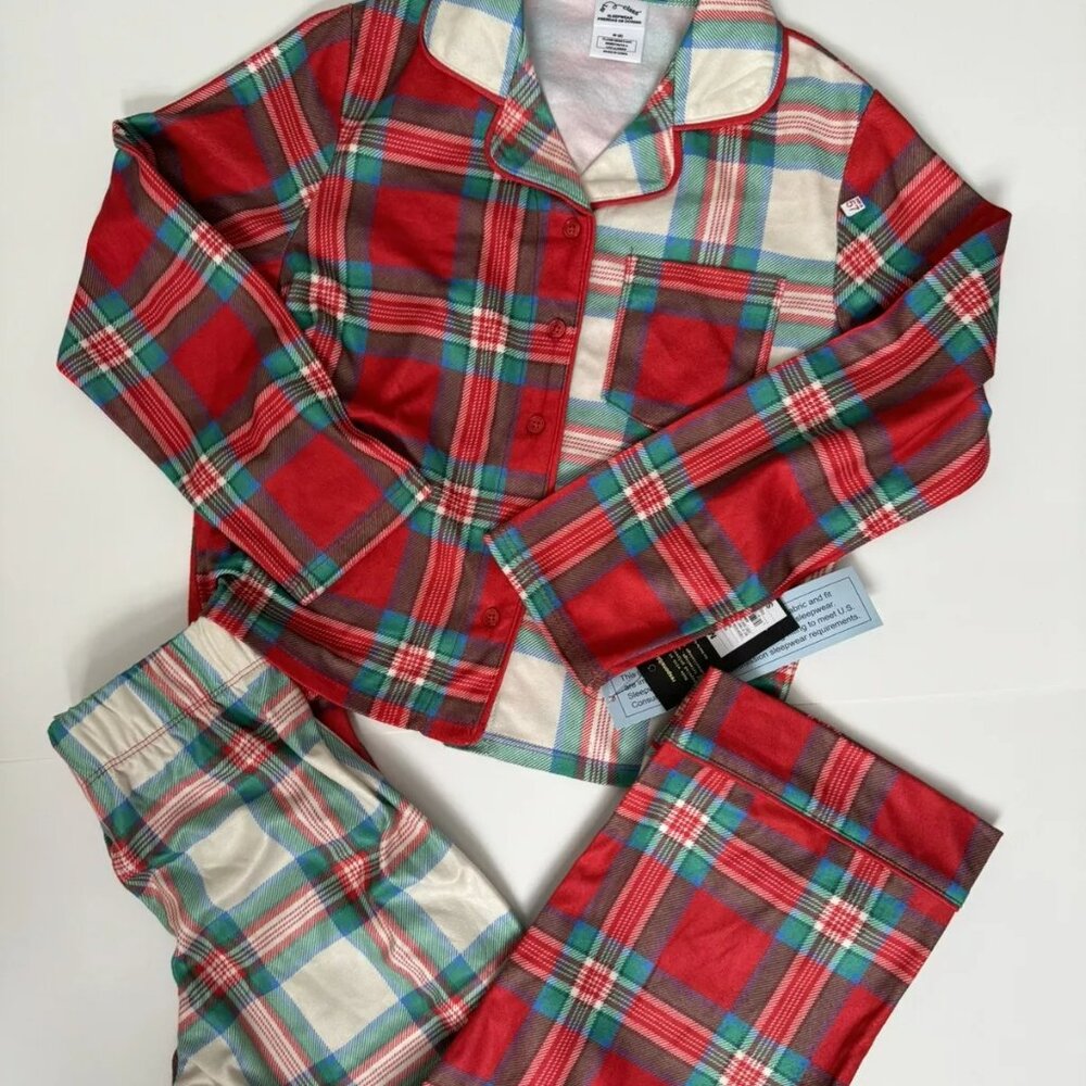 Art Class Red Multicolored Plaid Pajama Set Youth